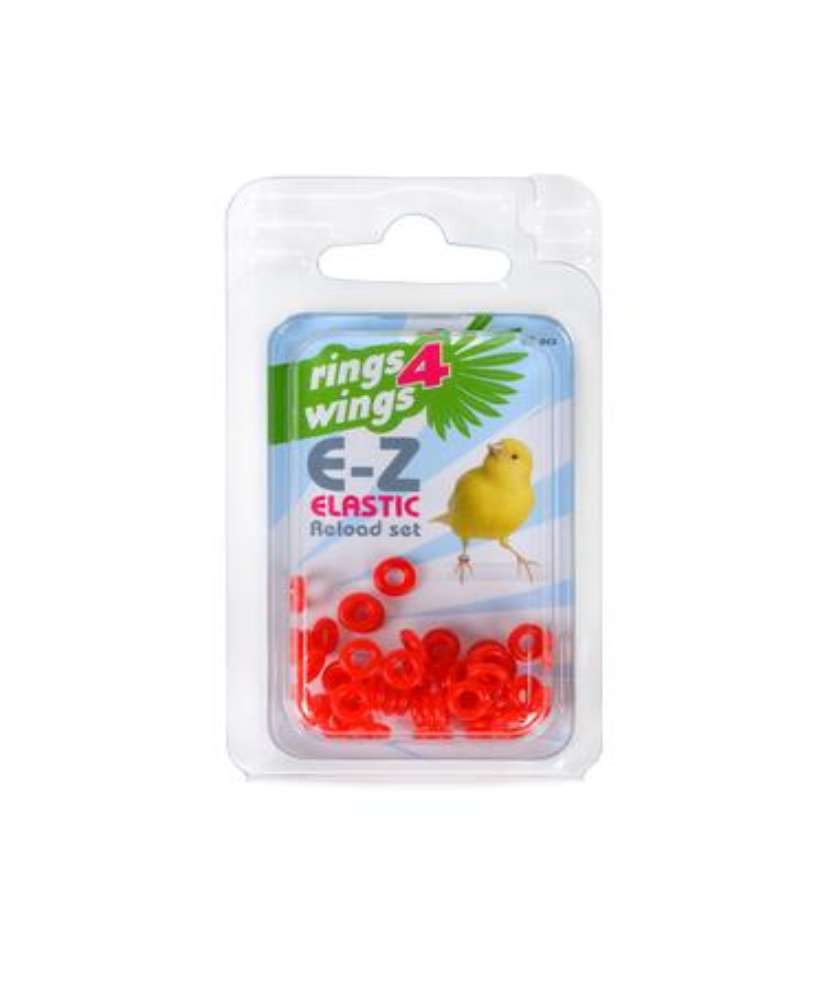 Elastische vogelringen ø 2 mm (verkrijgbaar in verschillende kleuren) Elastische vogelringen ø 2 mm (verkrijgbaar in verschillende kleuren)