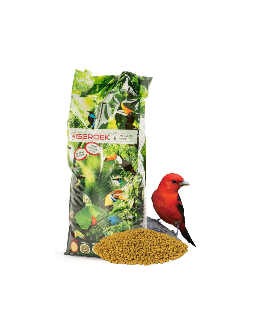 granulés extrudés pour oiseaux frugivores