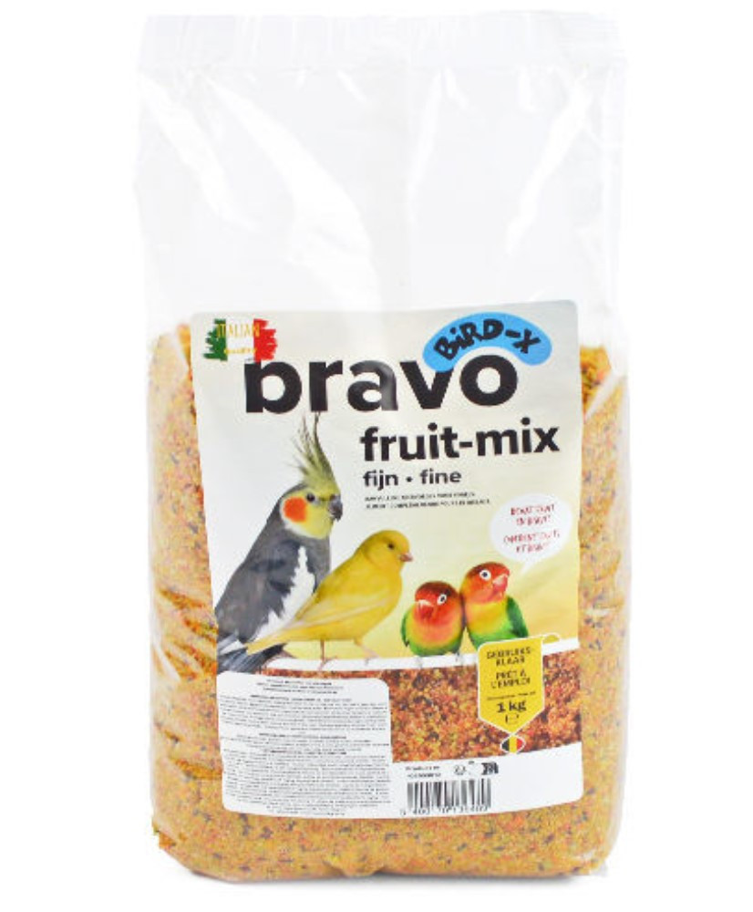 Bravo fruit-mix fijn voor kanaries en vinkachtigen 1kg Bravo fruit-mix fijn voor kanaries en vinkachtigen 1kg