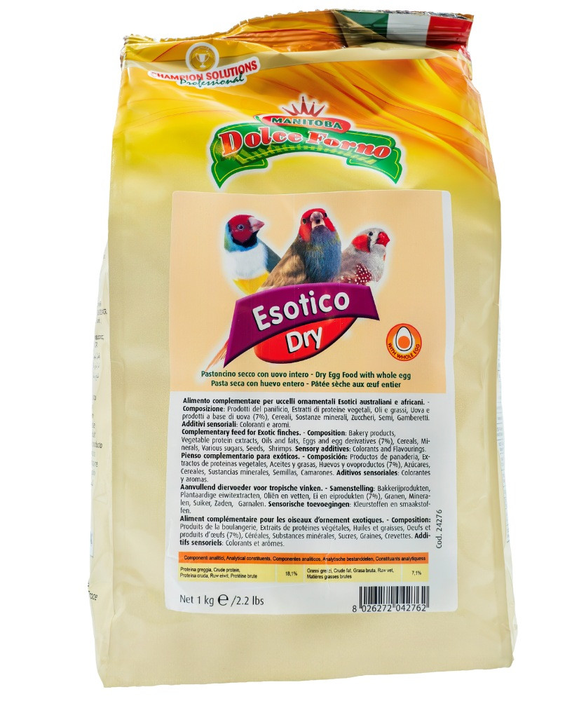 Manitoba Dolce Forno Esotico Dry 1kg (Pâtée aux oeufs sèche oiseaux exotiques)