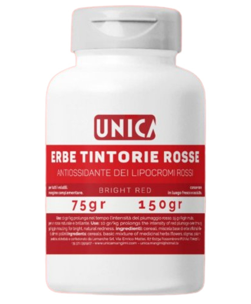 Unica Erbe Tintorie Rosso 100g (colorant pour tarins de Venezuela et cardinaux de Virginie)