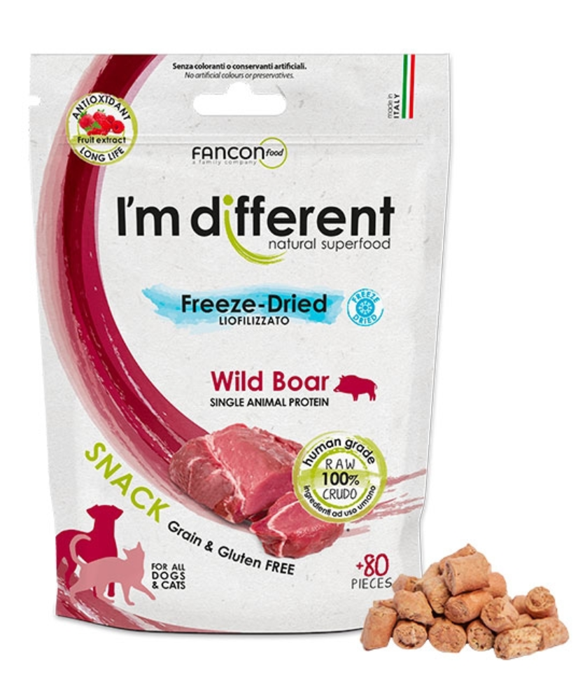 Freeze Dried Wild Boar, 100% Natuurlijke Gedroogde Everzwijn - I'm Different