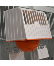 Nichoir en plastique orange/blanc (sans nid)